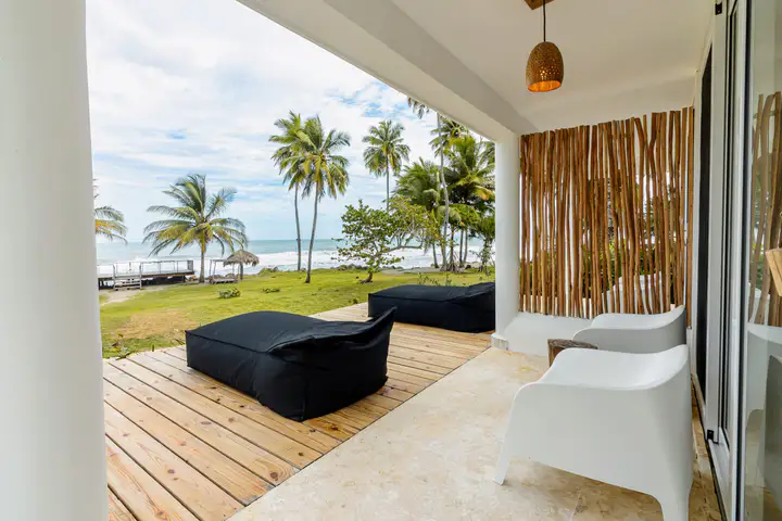 Suite patio looking out to the beach