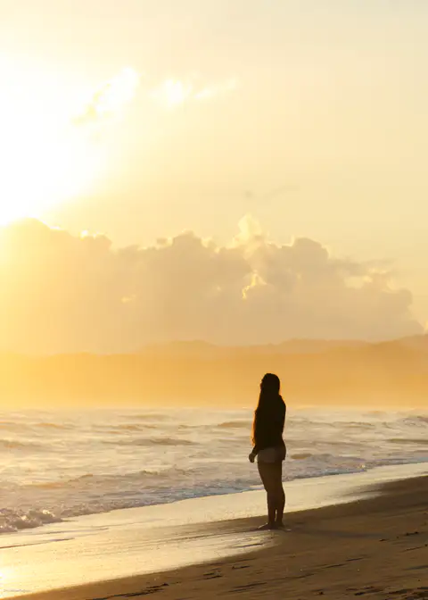 The beach at golden hour