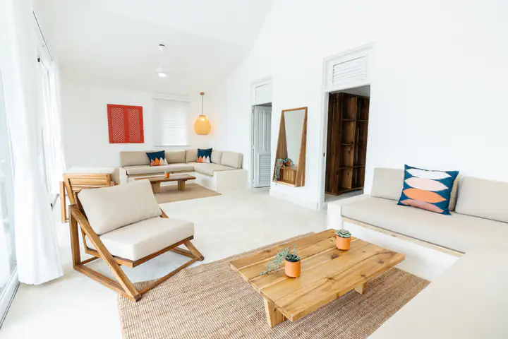 Bright living room in a Las Canas suite